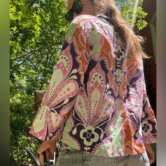 Zara PRINTED LINEN BLOUSE Women's Size S - Picture 8 of 12